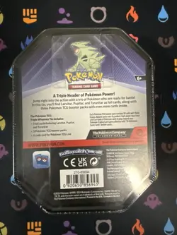 Pokemon TCG Tyranitar Triple Whammy Collector's Tin SEALED 3 Packs + 3 Foil Card - Image 2