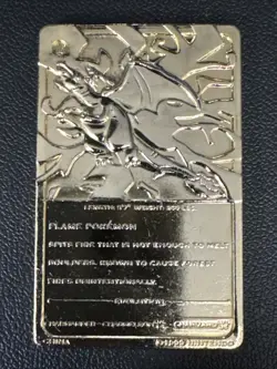 1999 Burger King Pokemon Charizard Nintendo 23K Gold Plated Trading Card - Image 2