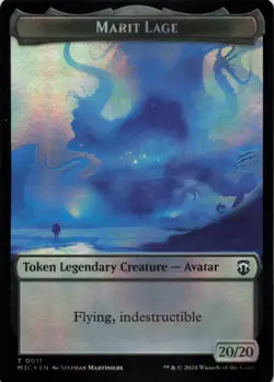 MTG Marit Lage (Ripple Foil) // Sand Warrior Double-Sided Token Foil NM MH3 Com - Image 1