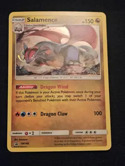 Pokemon TCG Salamence SM140 Cosmos Holo Card 2018 SM Promos With **SWIRL** - Image 1