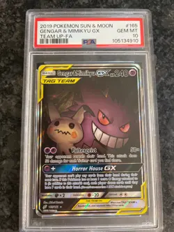 Pokemon Gengar & Mimikyu GX Team Up Full Alt Art #165 PSA 10 Gem Mint - Image 2