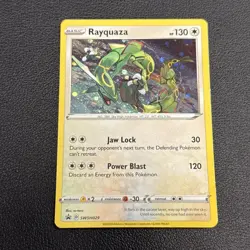Pokemon TCG Rayquaza SWSH029 Black Star Promo Cosmos Holo - Swirl - Slight Issue - Image 1