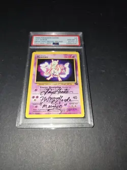 Pokemon Movie Promo Mewtwo Voice Actor Jay Goede Signed PSA 8 AUTO 10 - Image 1