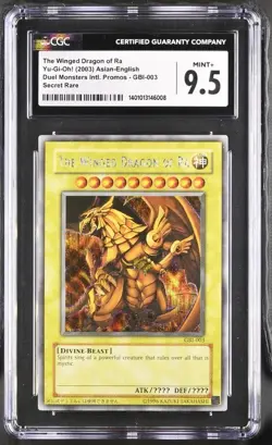 CGC 9.5 The Winged Dragon of Ra GBI-003 Secret Rare Promo *6008 Yugioh - Image 1
