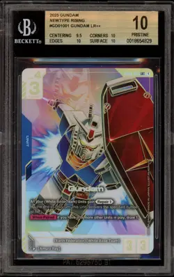 Gundam Card Game Gundam LR++ Newtype Rising #GD01001 BGS 10 Pristine - Image 1