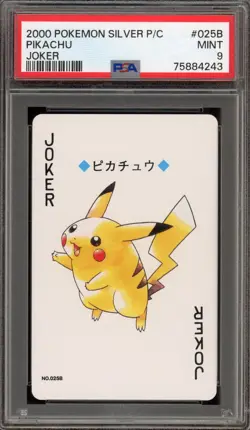 Pokemon Silver Playing Cards Pikachu Joker Japanese #025B PSA 9 Mint - Image 1
