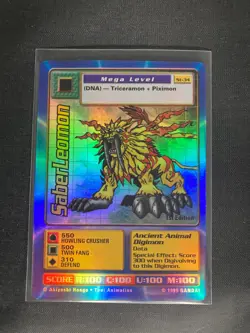 SABERLEOMON ST-34 1st Edition FOIL HOLO 1999 Bandai Digimon Card - Image 1