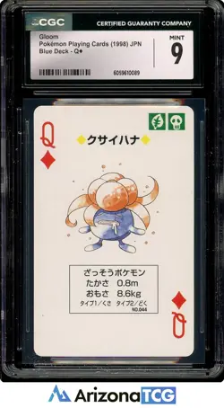 Pokemon 1998 Gloom 044 Queen Of Diamonds Playing Cards Blue Deck Japanese CGC 9 - Image 1