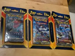 Lot Of (3) Pokemon TCG 2 Per Pack Booster Packs +Foil Cards Brand New Sealed - Image 1