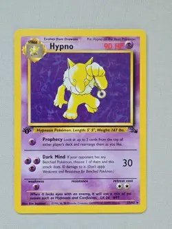 Pokemon Fossil Hypno Non-Holo First Edition Card 23/62 - Image 1