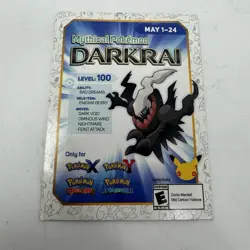 Mythical Pokemon DARKRAI Code Card Nintendo Event Exclusive 2016 PROMO - Image 1
