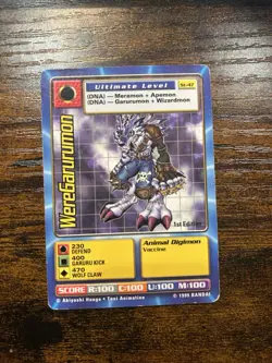 Digimon 1999 WereGarurumon St-47 1st Edition Trading Card - Image 2