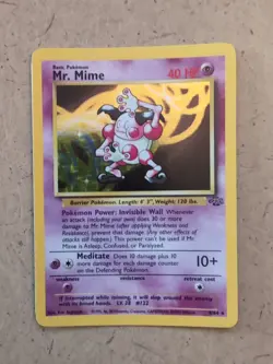 Pokemon TCG Mr. Mime Jungle Holo Card 6/64 Unlimited Rare, Near Mint Condition - Image 1