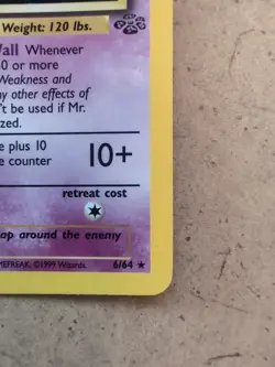 Pokemon TCG Mr. Mime Jungle Holo Card 6/64 Unlimited Rare, Near Mint Condition - Image 4
