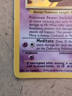 Pokemon TCG Mr. Mime Jungle Holo Card 6/64 Unlimited Rare, Near Mint Condition - Image 5