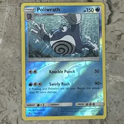 Poliwrath 39/214 2019 SM Unbroken Bonds Pokemon Card Reverse Holo Rare - Nm - Image 1