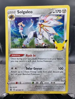 Solgaleo 21/025-Celebrations Holo Rare Pokemon TCG -NM/M- 25th Anniversary - Image 1