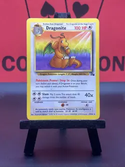 Dragonite 19/62 Fossil Regular Rare 1999 WOTC Pokemon TCG Vintage HP - Image 2