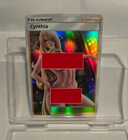 Cynthia Trainer 3D R18 Full Art Holo Sexy Waifu Pokemon Card nukige nude - Image 1