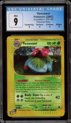 Pokemon Venusaur Expedition Reverse Holo Rare #68 CGC 9 Mint - Image 1