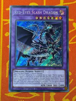 YUGIOH RED-EYES SLASH DRAGON SECRET RARE NEAR MINT LDS1-EN014 - Image 1