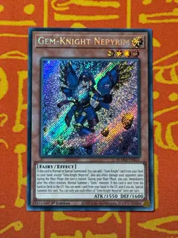 YUGIOH GEM-KNIGHT NEPYRIM SECRET RARE 1ST EDITION NM BLMM-EN021 - Image 1