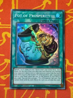 YUGIOH POT OF PROSPERITY SUPER RARE 1ST EDITION NM RA01-EN066 - Image 1