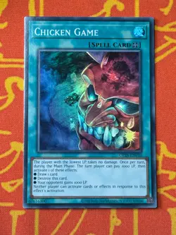 YUGIOH CHICKEN GAME SUPER RARE NEAR MINT OP26-EN010 - Image 1