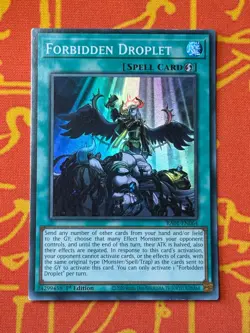 YUGIOH FORBIDDEN DROPLET SUPER RARE 1ST EDITION NM RA01-EN064 - Image 1