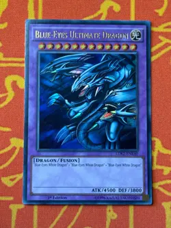 YUGIOH BLUE-EYES ULTIMATE DRAGON ULTRA RARE 1ST EDITION EXCELLENT LDK2-ENK40 - Image 1