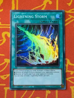 YUGIOH LIGHTNING STORM SUPER RARE 1ST EDITION NM RA01-EN061 - Image 1