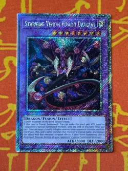 YUGIOH STARVING VENOM FUSION DRAGON PLATINUM SECRET RARE 1ST EDITION RA04-EN272 - Image 1