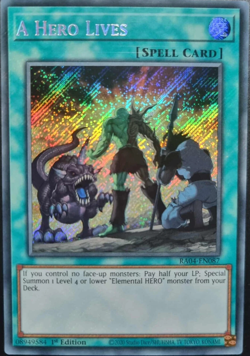 A Hero Lives - Secret Rare - RA04-EN087 - 1st Edition YuGiOh TCG Card - Image 1