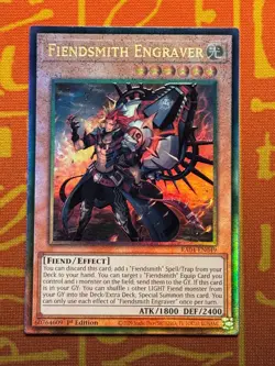 YUGIOH FIENDSMITH ENGRAVER ULTIMATE RARE NM RA04-EN049 - Image 1