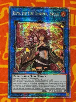 YUGIOH HIITA THE FIRE CHARMER, ABLAZE QUARTER CENTURY SECRET RARE RA04-EN074 - Image 1