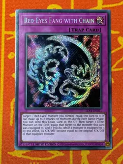 YUGIOH RED-EYES FANG WITH CHAIN SECRET RARE NEAR MINT LDS1-EN021 - Image 1