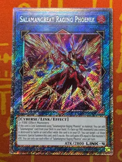 YUGIOH SALAMANGREAT RAGING PHOENIX PLATINUM SECRET RARE NM RA04-EN083 - Image 1