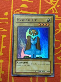 YUGIOH MYSTICAL ELF SUPER RARE 1ST EDITION LIGHT PLAY LOB-E050 - Image 1