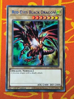 YUGIOH RED-EYES BLACK DRAGON ULTRA RARE 1ST NM LDS1-EN001 - Image 1