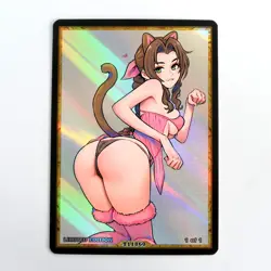 AERITH GAINSBOROUGH Waifu Anime Card LIMITED 1/1 Custom TCG Holo T11860 - Image 1