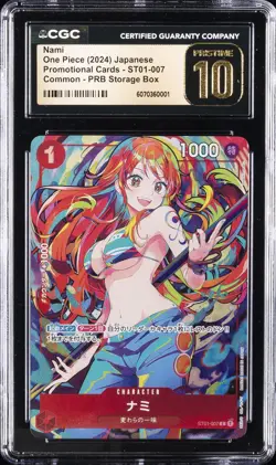 2024 ONE PIECE PROMO CARDS PRB STORAGE BOX - JPN #ST01-007 NAMI CGC 10 PRISTINE - Image 1