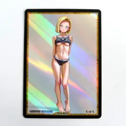 ANDROID 18 Waifu Anime Card LIMITED 1/1 Custom TCG Holo T11865 - Image 1