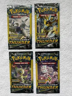 Pokemon Sun & Moon Lost Thunder Booster Art Set Lot of Four Dollar Tree 3 Card - Image 1