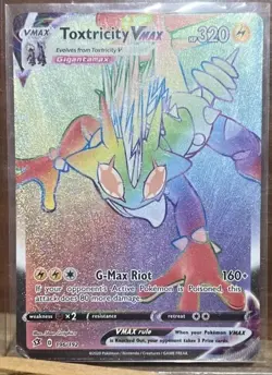 Toxtricity VMAX 196/192 Pokemon TCG Rainbow Holo Card Rebel Clash NM Near Mint - Image 1