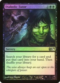 Core Set 2010 MTG FOIL Diabolic Tutor Magic - Image 1