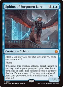 FOIL SPHINX OF FORGOTTEN LORE mtg NM Foundations 1 Mythic - Image 1