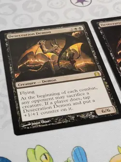 C3362 MAGIC MTG RETURN TO RAVNICA DESECRATION DEMON 2X #63 MP RARE - Image 3