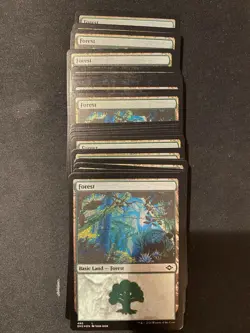 MTG Modern Horizons 2 Forest # 490 Foil Etched x 10 - Image 1