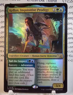 FOIL Prerelease KELLAN, INQUISITIVE PRODIGY mtg NM Murders at Karlov Manor Rare - Image 1
