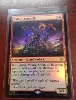FOIL Prerelease VALLEY FLAMECALLER mtg NM Bloomburrow Rare Stamped PROMO - Image 1
